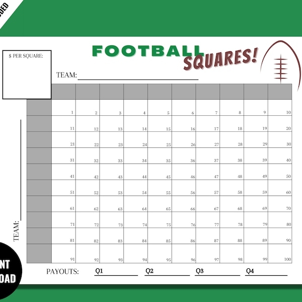 Free Football Squares Printable Etsy Free Football Squares Printable Etsy