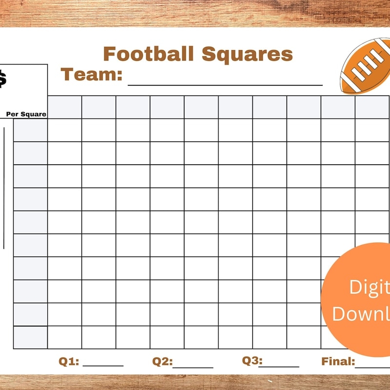 Free Football Squares Printable Etsy Free Football Squares Printable Etsy