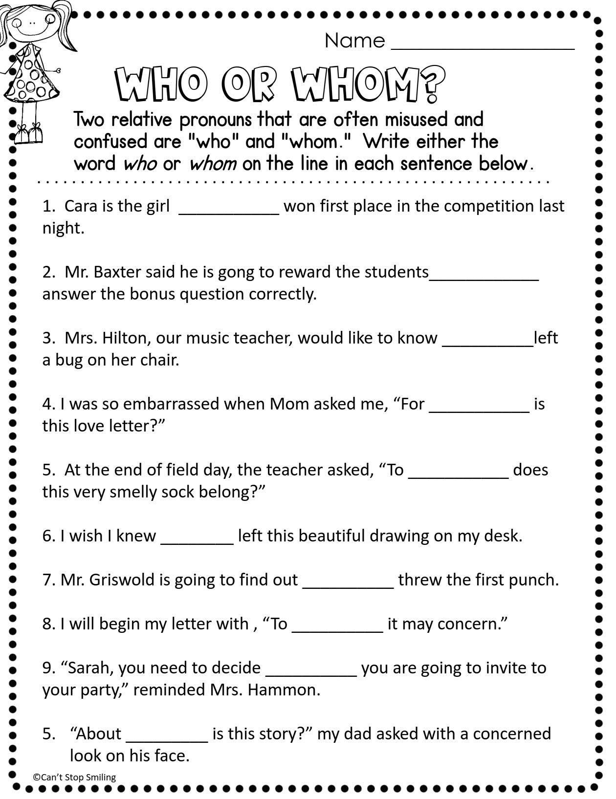 Free Fourth Grade Grammar Worksheet Download Free Fourth Grade Grammar 