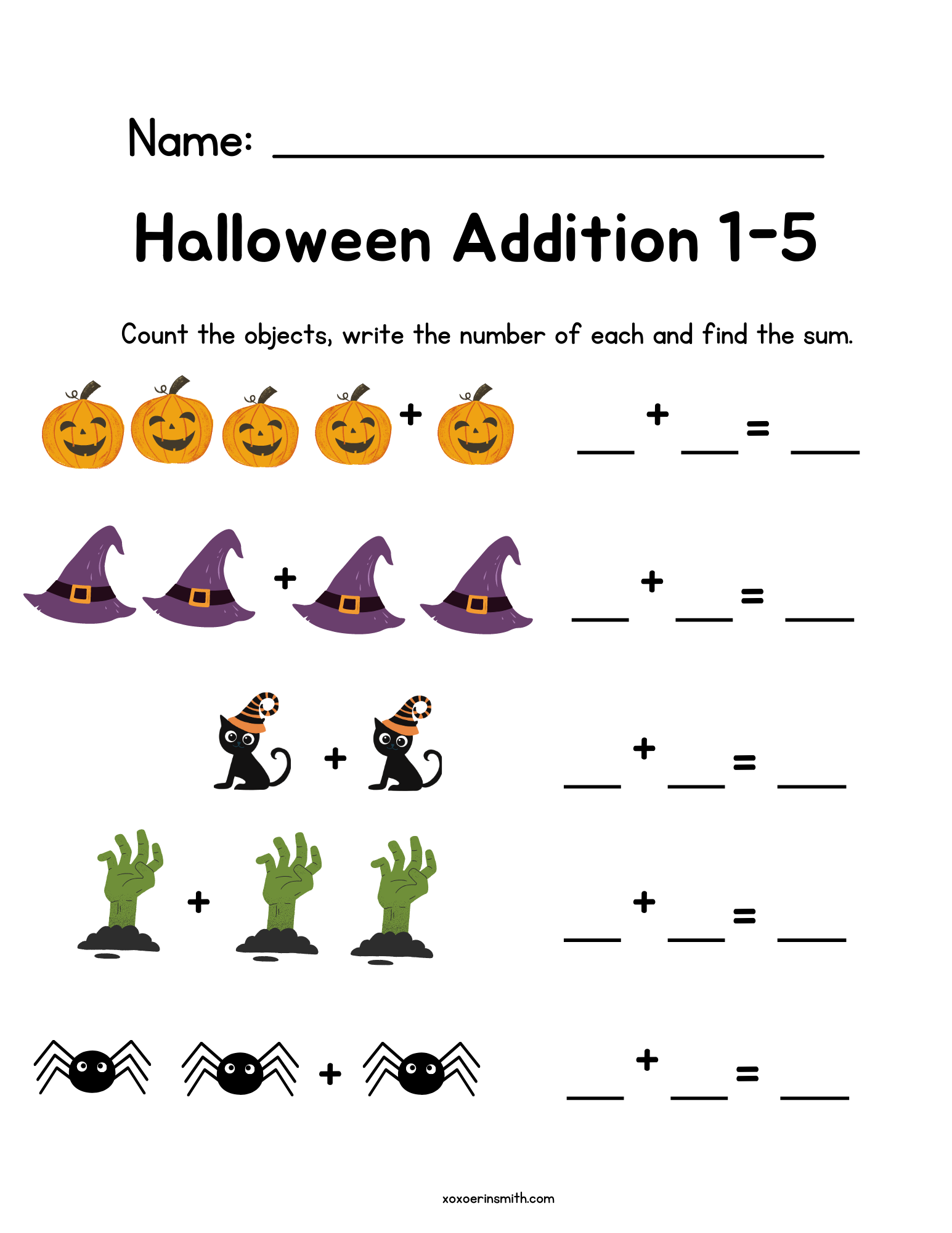 Free Fun Halloween Math Worksheet For First Graders Download Free Fun 