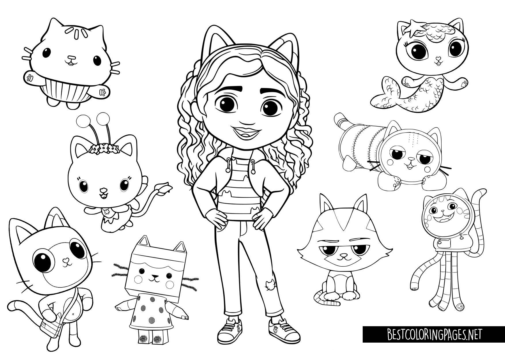 Free Gabby Dollhouse Coloring Pages Printable Coloring Pages Free 