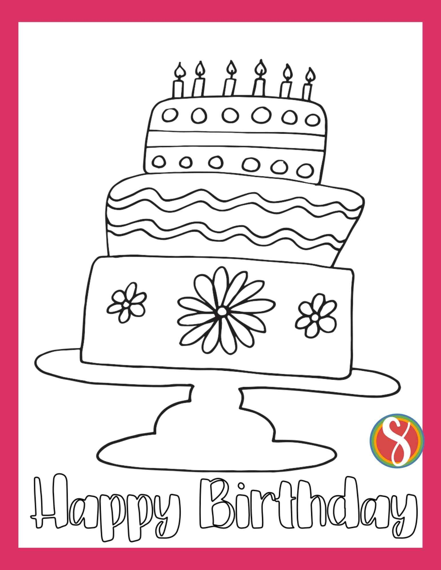 birthday coloring page birthday coloring page