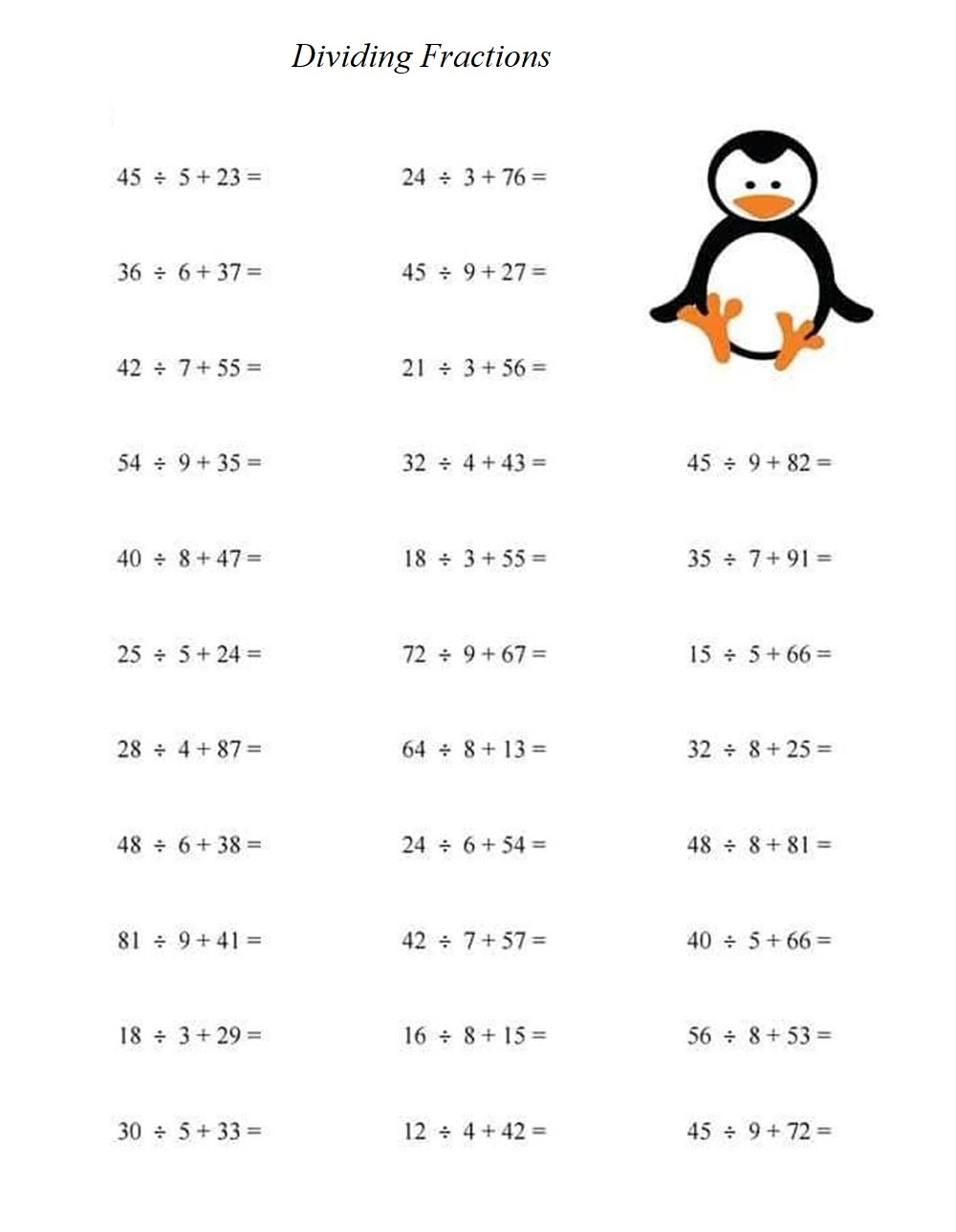 dividing fractions by fractions worksheet