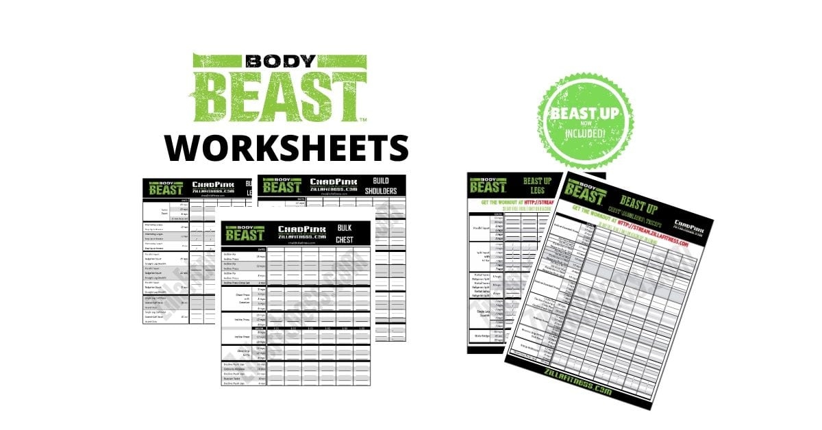 Free Improved Body Beast Workout Sheets By ZillaFitness