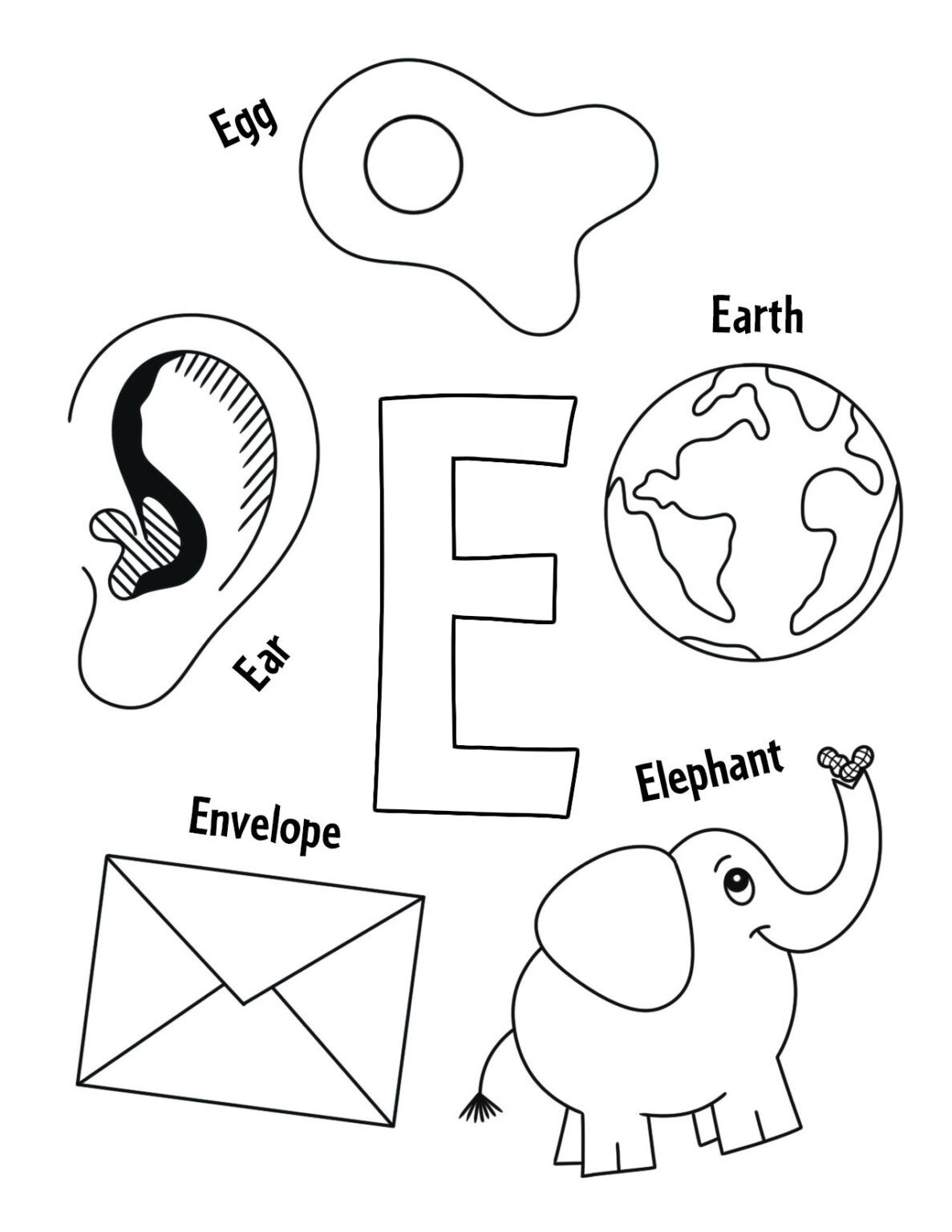 letter e worksheets for preschool