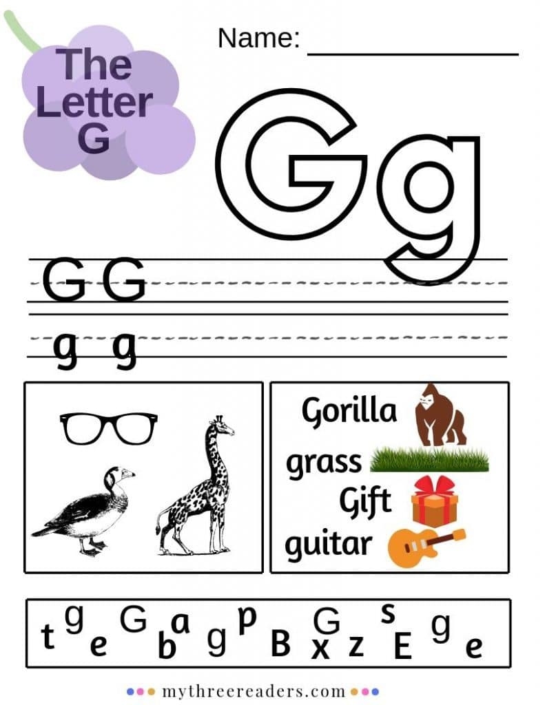 letter g worksheets