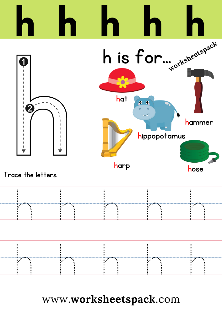 Free Letter H Printable Worksheets Worksheetspack Letter H 