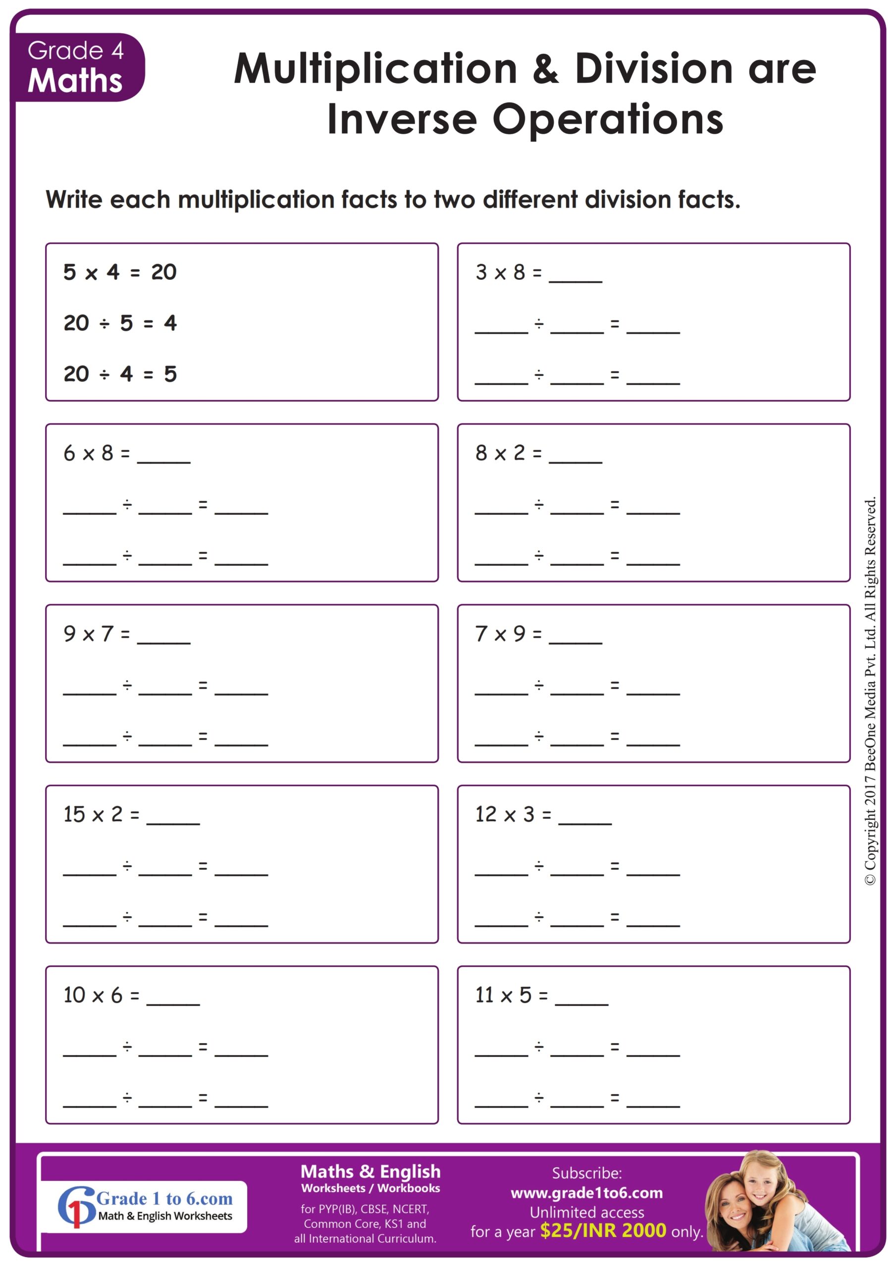Free Math Worksheets Multiplication And Division Free Math Worksheets Multiplication And Division