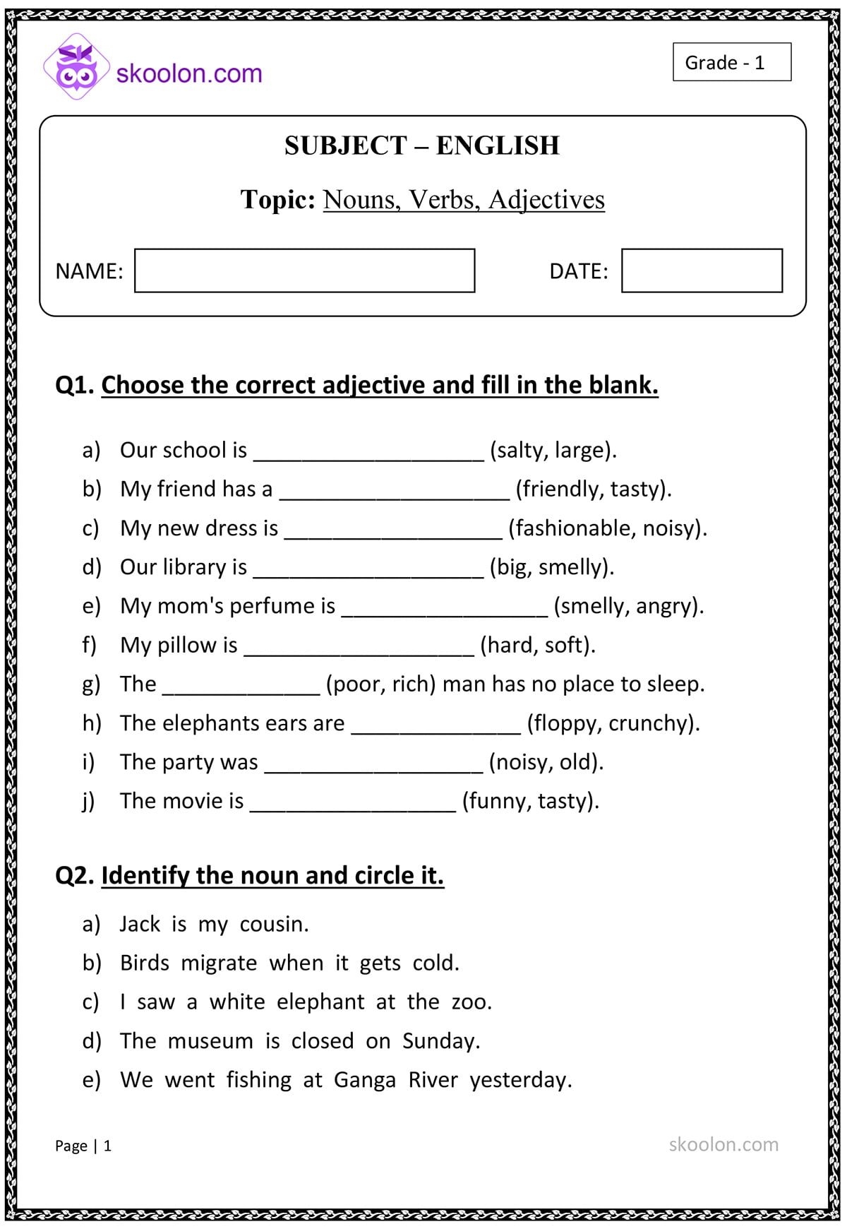 nouns and verbs worksheets nouns and verbs worksheets