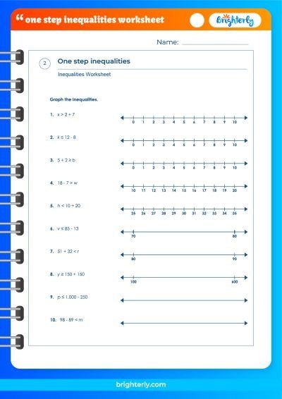 FREE One Step Inequalities Worksheet PDFs Brighterly Worksheets 
