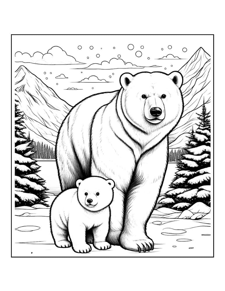 Free Polar Bear Coloring Pages For Kids Free Polar Bear Coloring Pages For Kids
