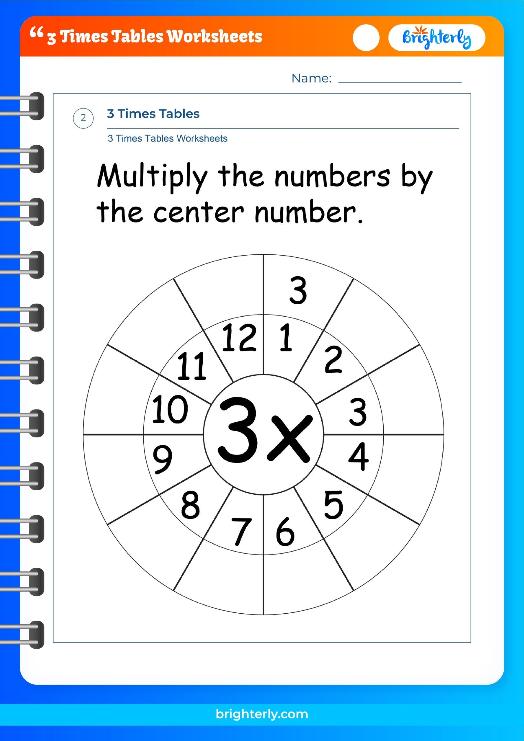Free Printable 3 Times Tables Worksheets For Kids PDFs 