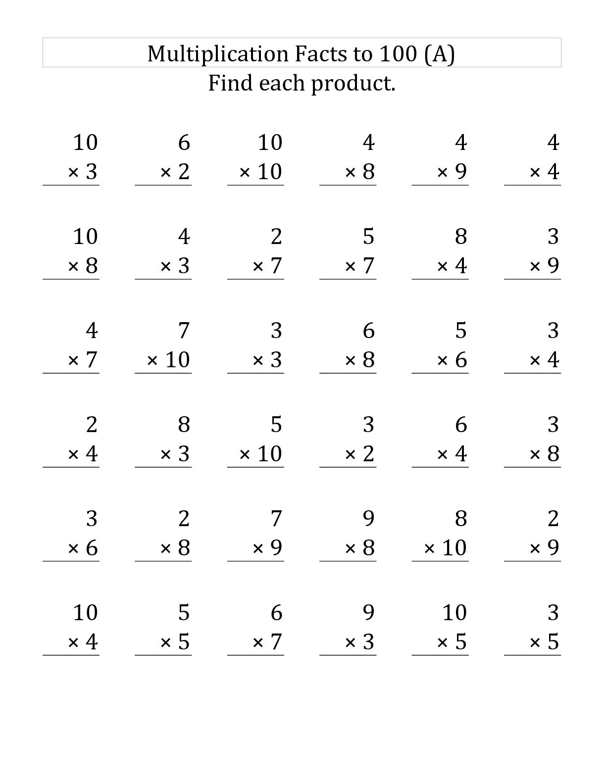 Free Printable 3rd Grade Math Worksheets