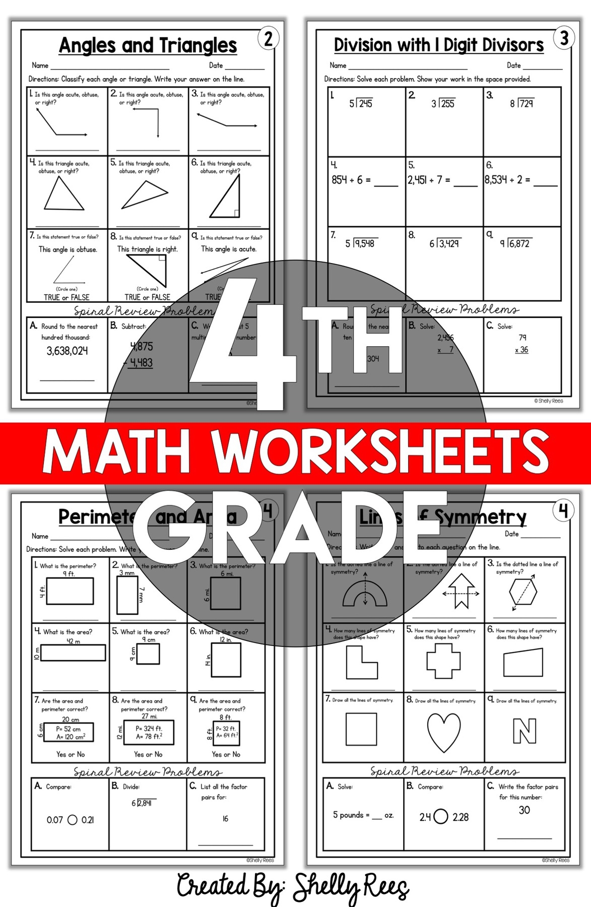 Free Printable 4th Grade Math Worksheets Perkins