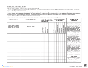 Free Printable 4th Step Worksheets For All Ages Worksheets Library