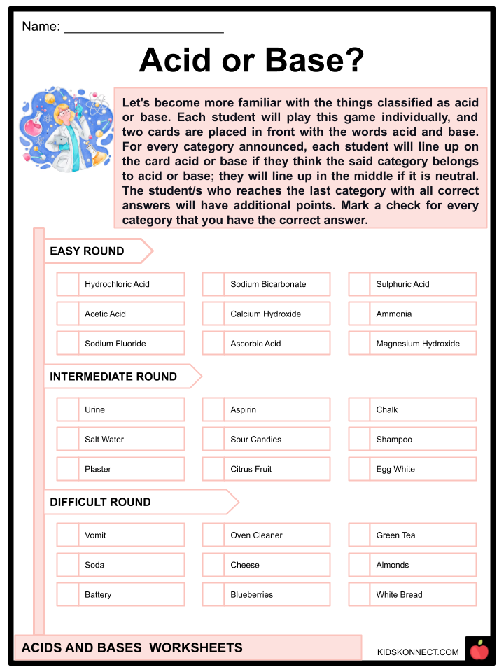 Free Printable Acids And Bases Worksheets Worksheets Library