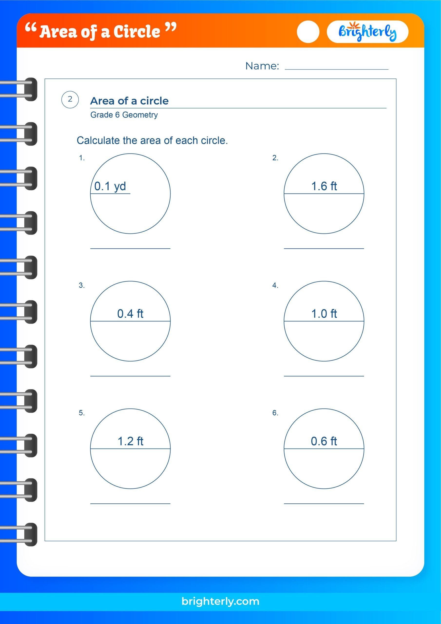 area of a circle worksheet area of a circle worksheet
