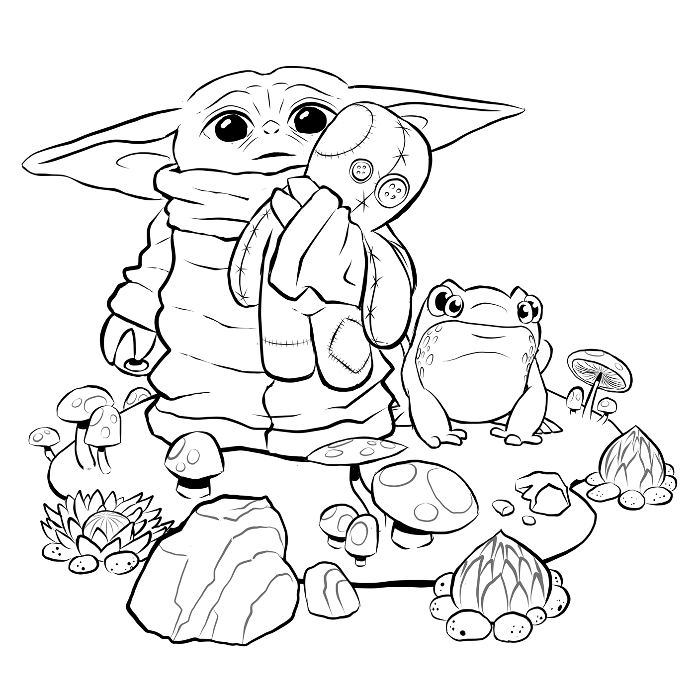 Free Printable Baby Yoda Coloring Pages