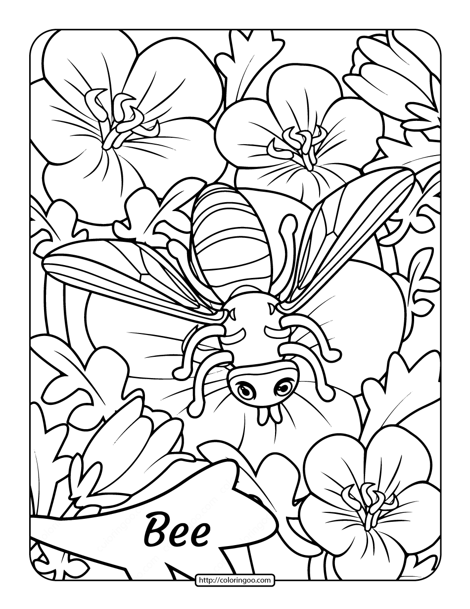 Free Printable Bee Coloring Pages 2025