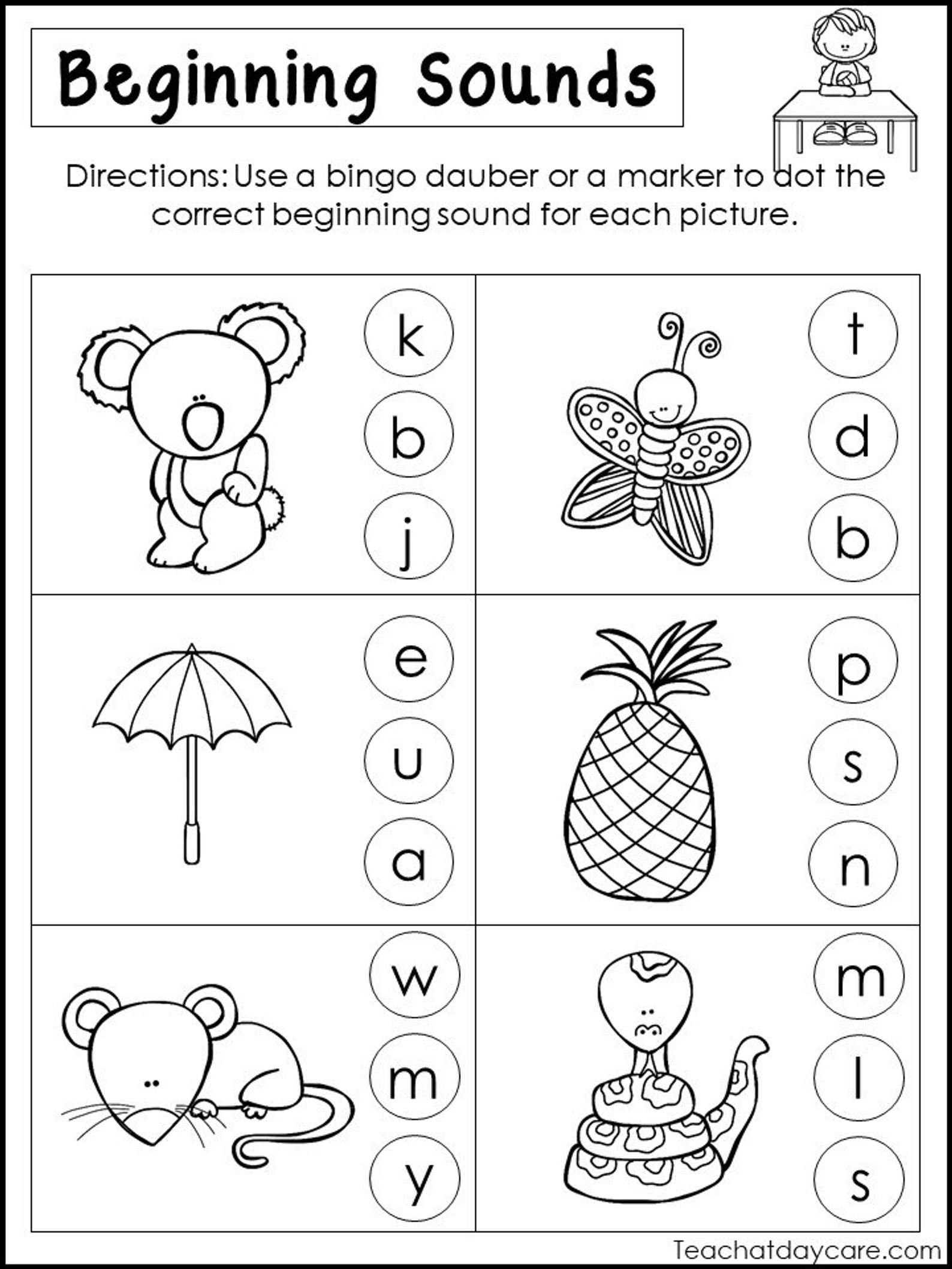Free Printable Beginning Sounds Worksheets Free Printable Beginning Sounds Worksheets