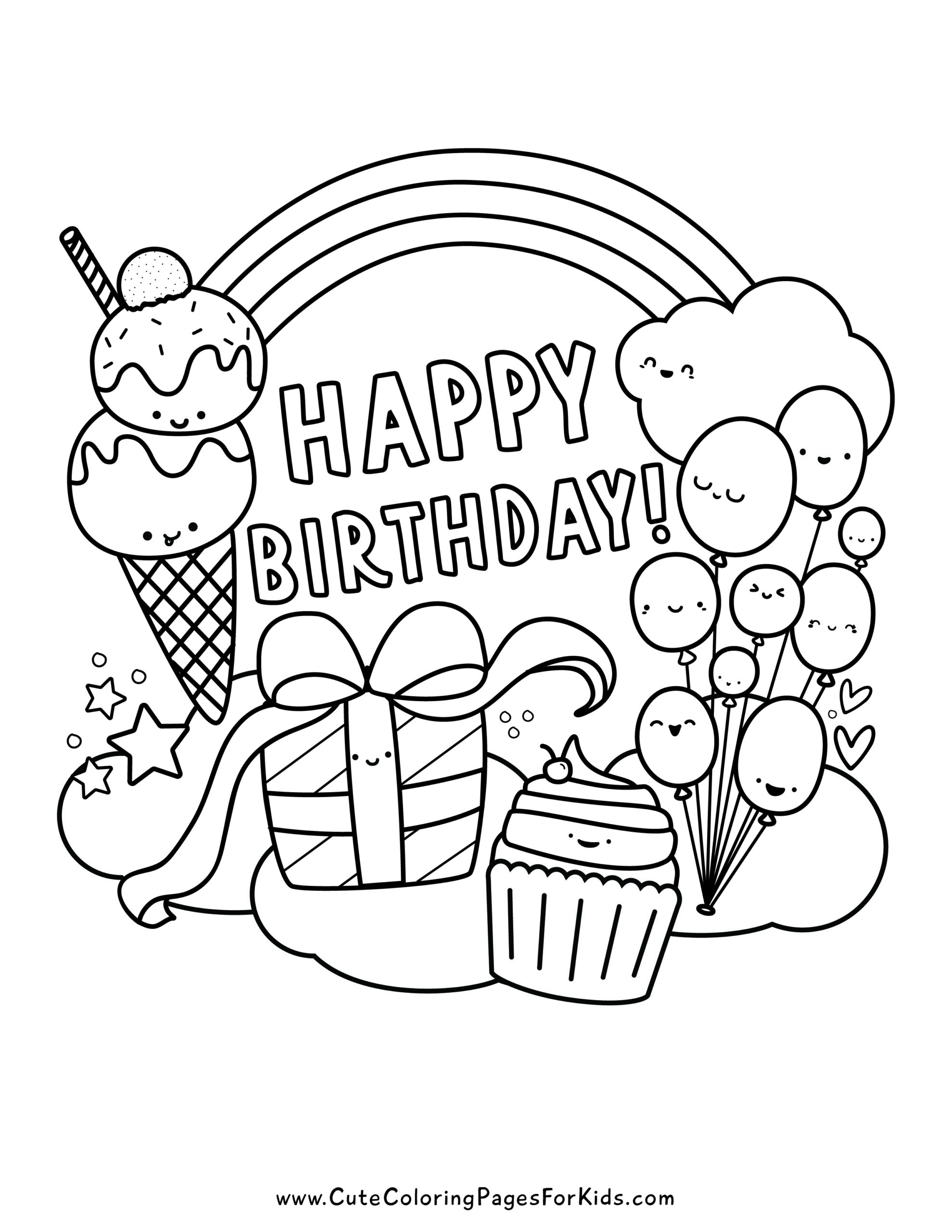 Free Printable Birthday Coloring Pages Cute Coloring Pages For Kids Free Printable Birthday Coloring Pages Cute Coloring Pages For Kids