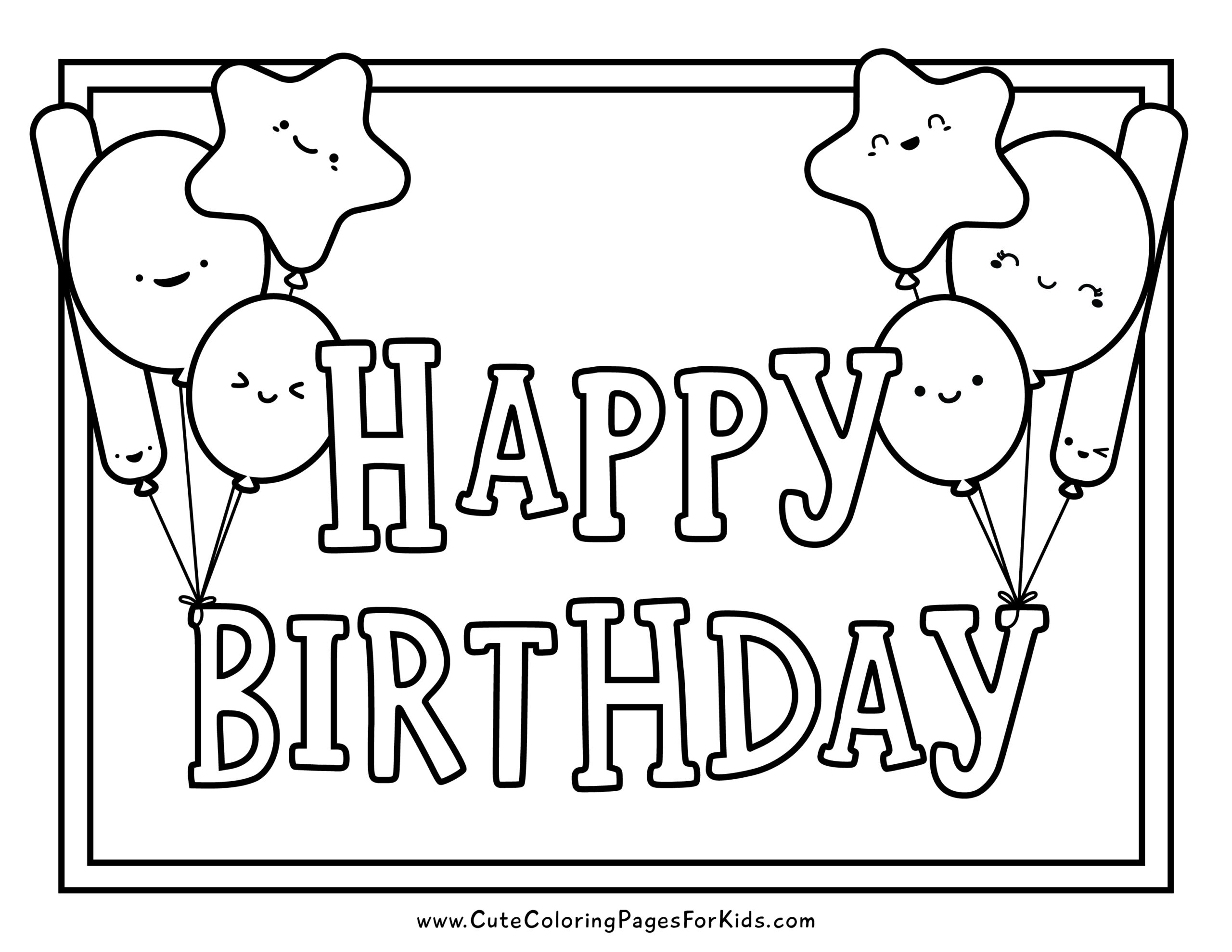Free Printable Birthday Coloring Pages Cute Coloring Pages For Kids Free Printable Birthday Coloring Pages Cute Coloring Pages For Kids