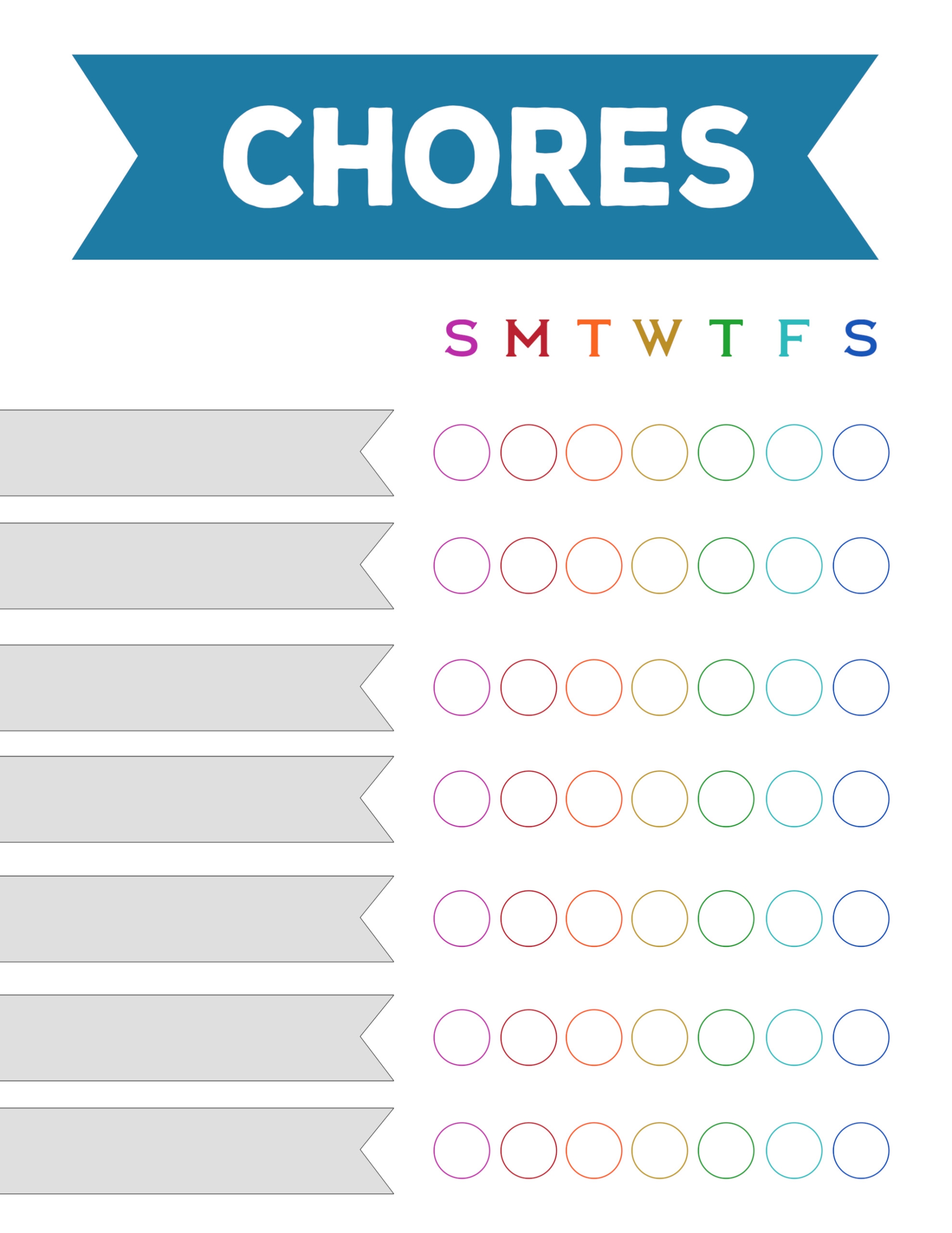 Free Printable Chore List Chart PrintableChoreCharts