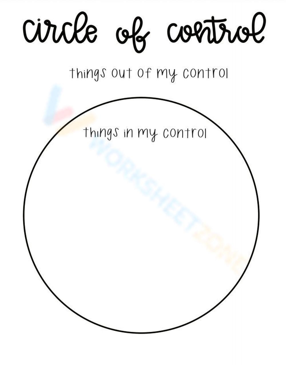 Free Printable Circle Of Control Worksheet Collection