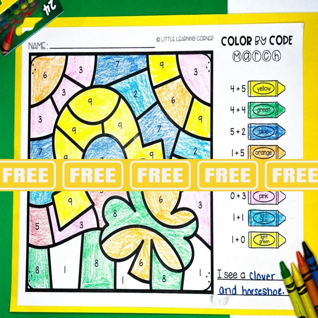 Free Printable Color By Code Worksheets Little Learning Corner Free Printable Color By Code Worksheets Little Learning Corner