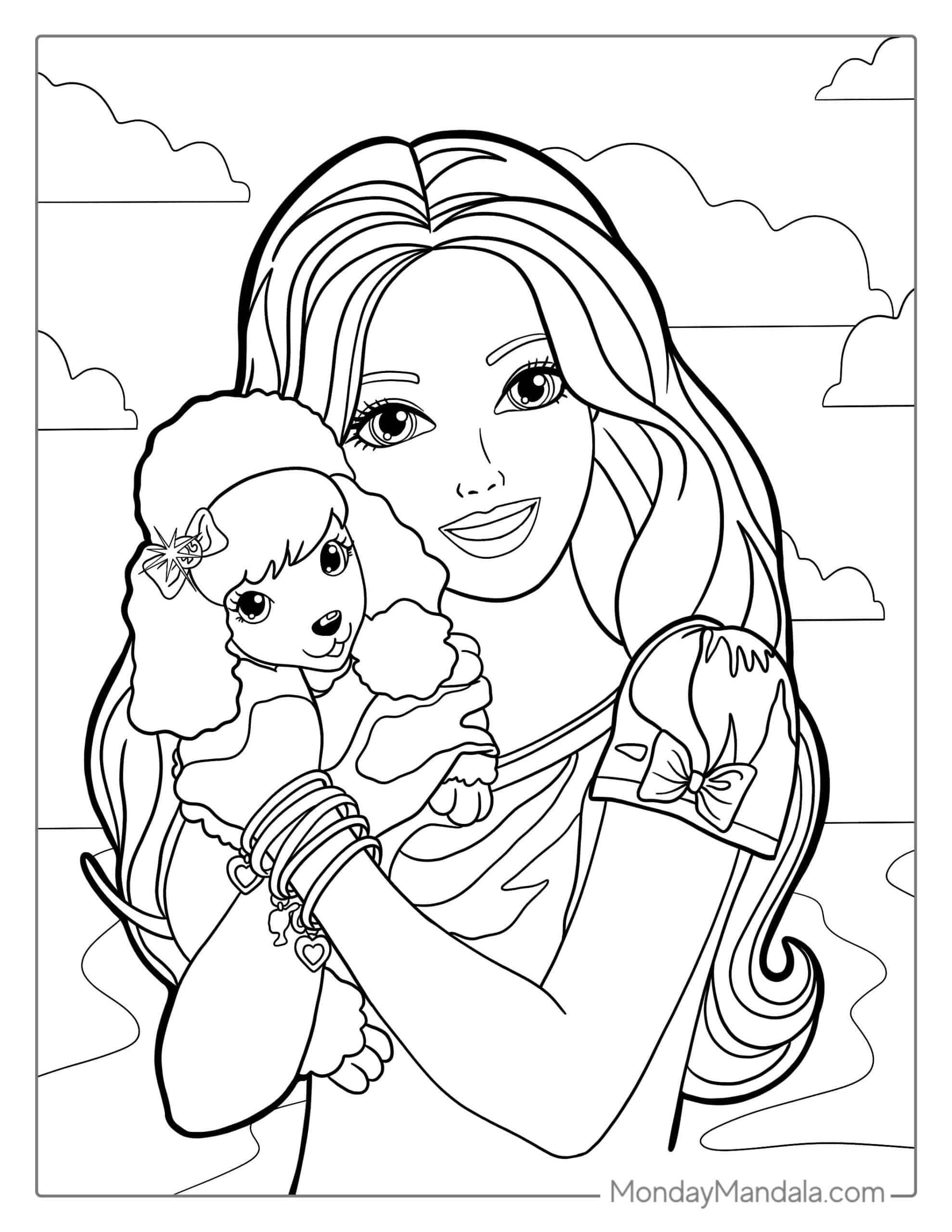 Free Printable Coloring Pages Barbie Printable AT A GLANCE
