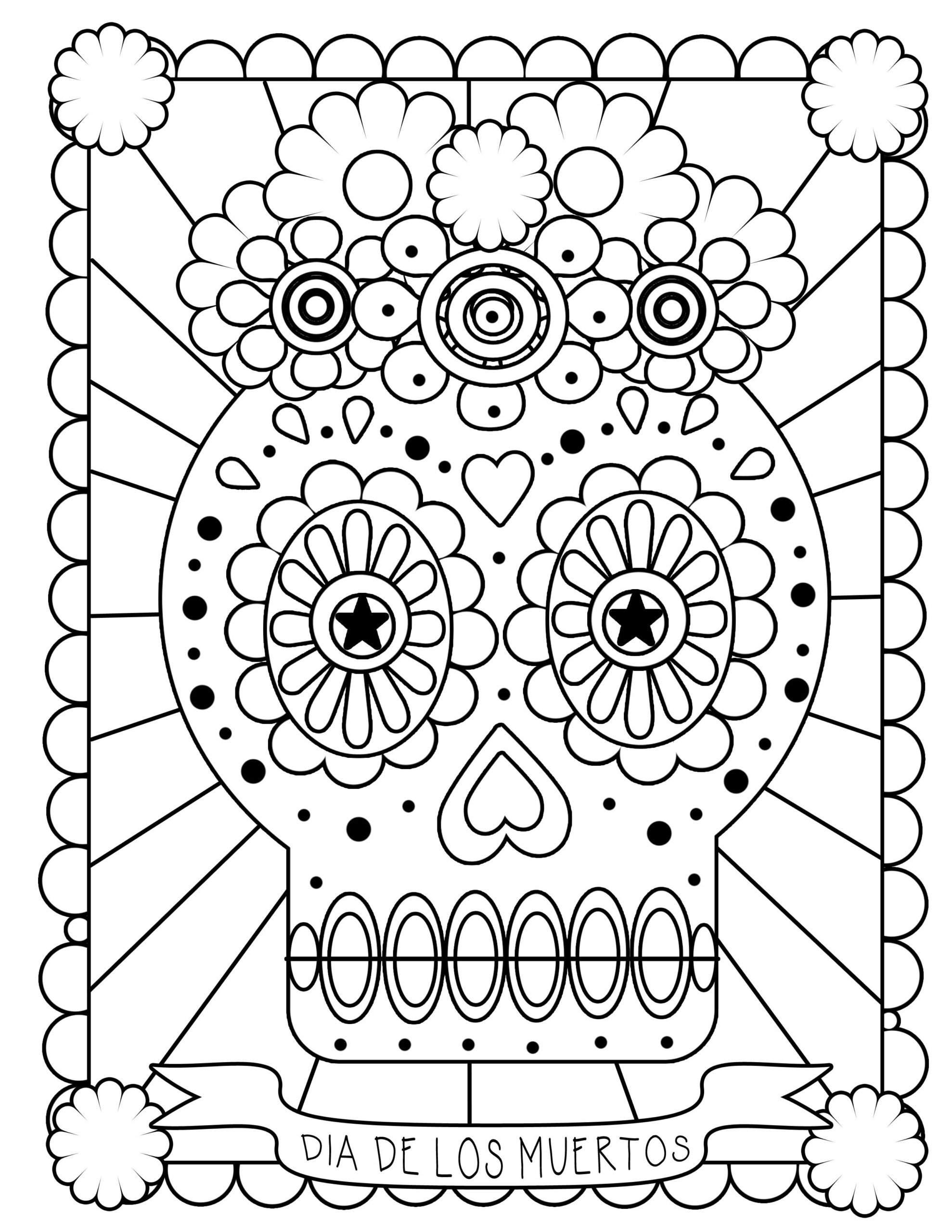 Free Printable Day Of The Dead Coloring Pages Best Coloring Pages For 