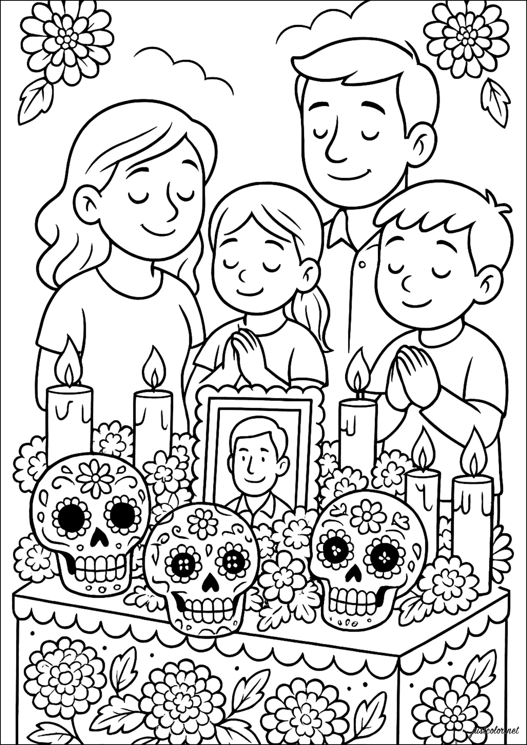 Free Printable Dia De Los Muertos Coloring Pages For Kids 2025 