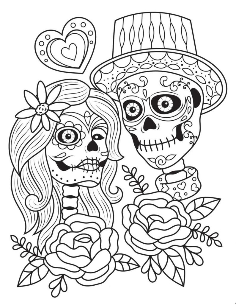 Free Printable Dia De Los Muertos Coloring Pages