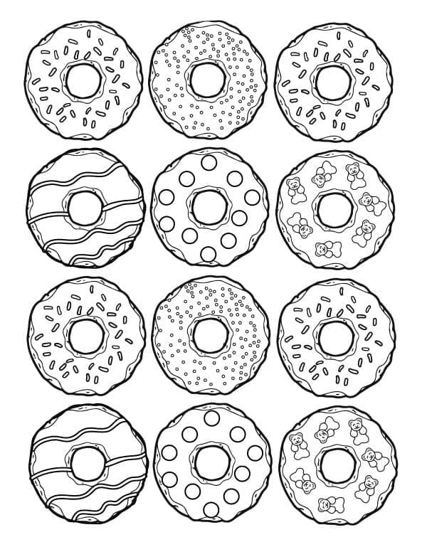 Free Printable Donuts Coloring Page Download Print Or Color Online 