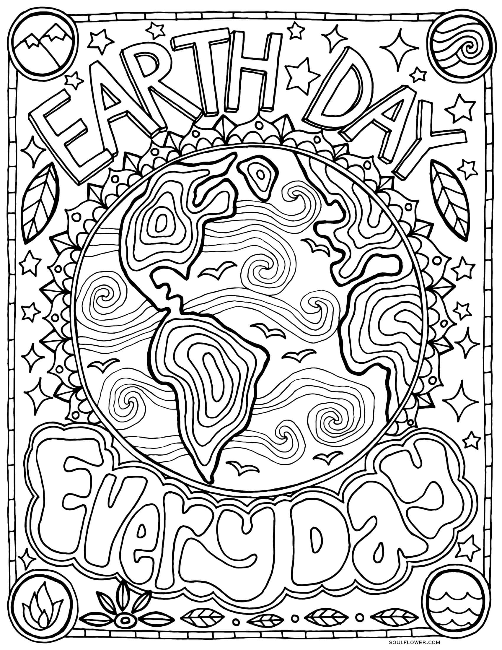 Free Printable Earth Day Coloring Page Printable New Year Banners