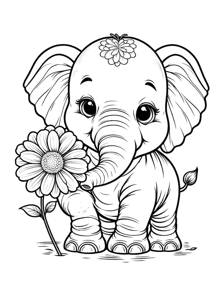 Free Printable Elephant Coloring Pages