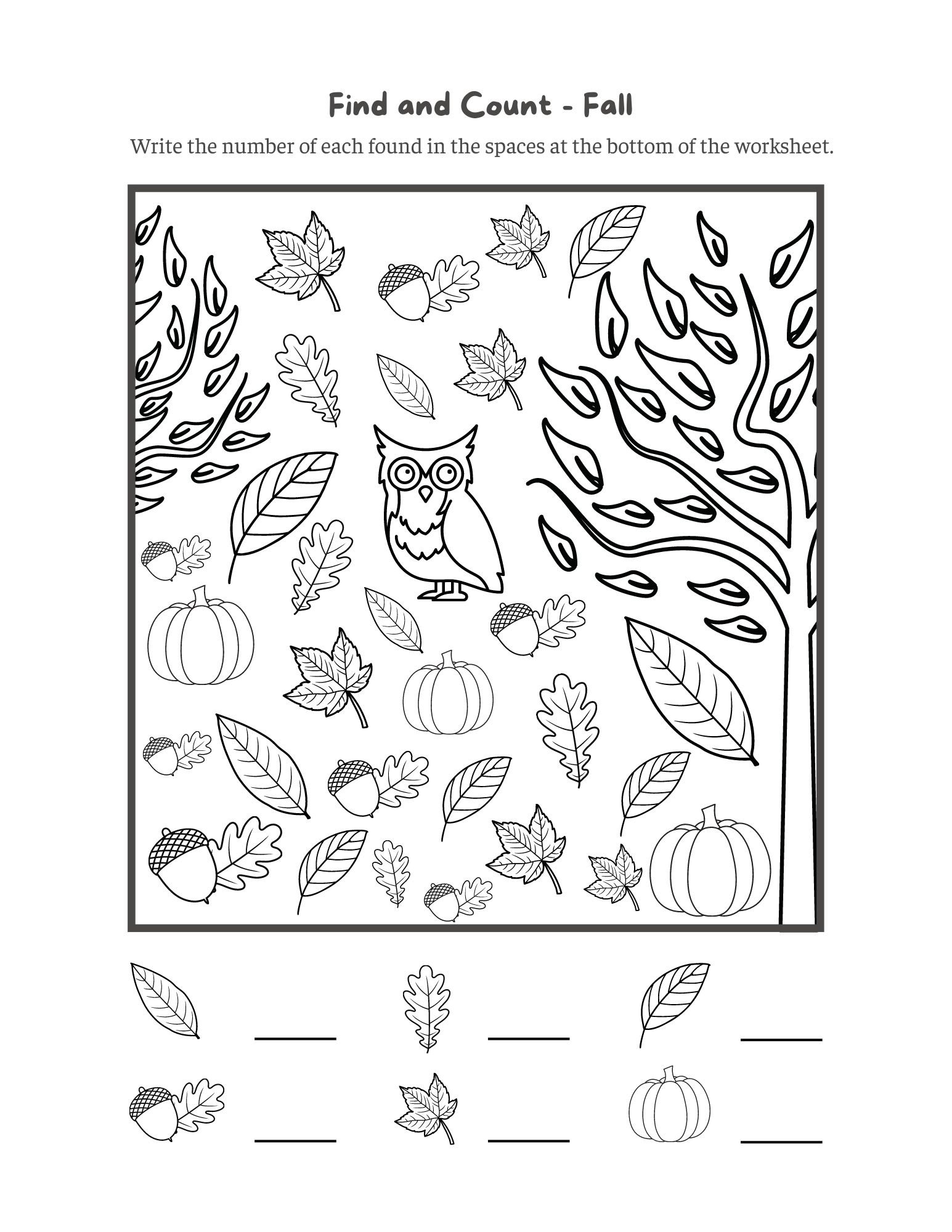 Free Printable Fall Fun I Spy Count And Color Activity Page For Kids Free Printable Fall Fun I Spy Count And Color Activity Page For Kids