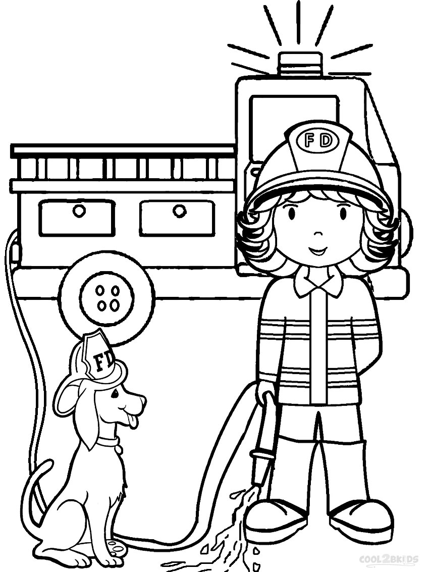 Free Printable Fireman Coloring Pages