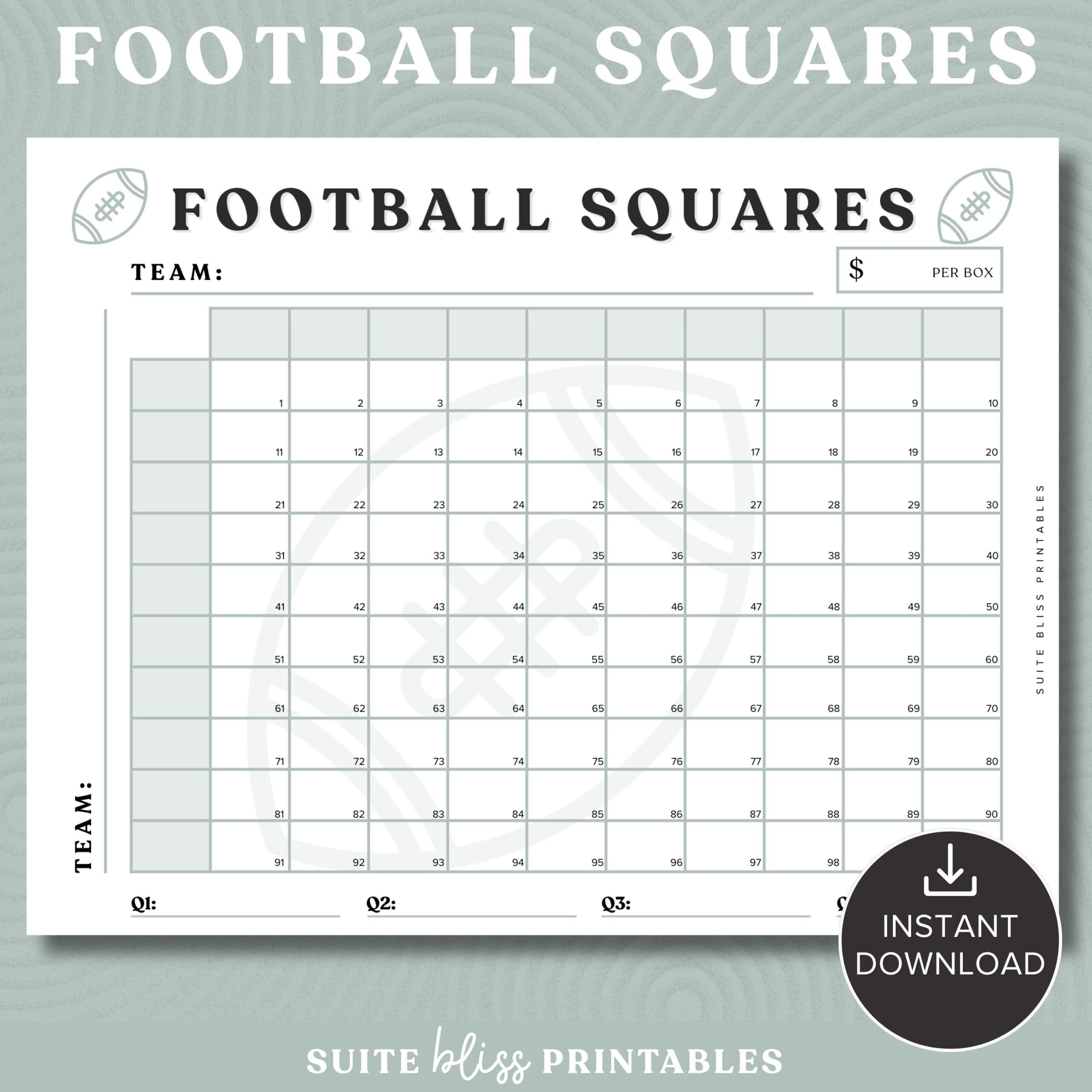 free printable football squares pdf free printable football squares pdf