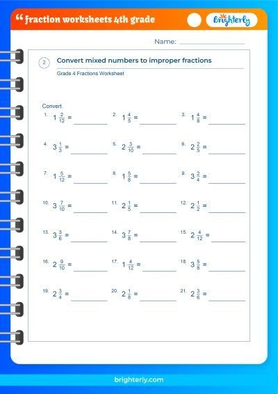FREE Printable Fraction Worksheets 4Th Grade PDFs Brighterly