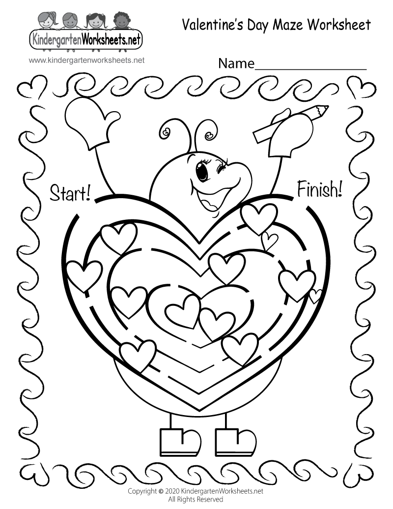 Free Printable Fun Valentine 39 s Day Maze Worksheet Free Printable Fun Valentine 39 s Day Maze Worksheet