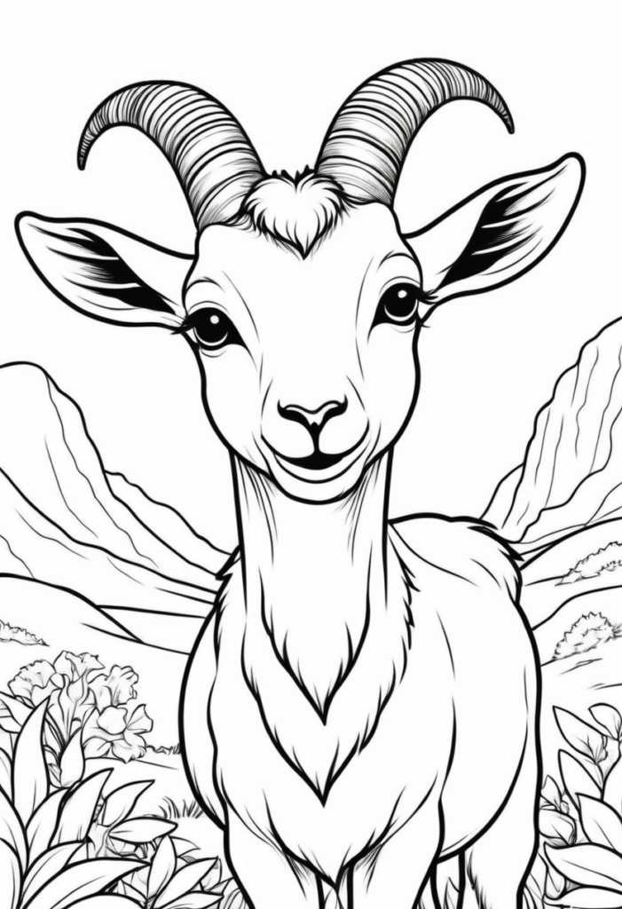 Free Printable Goat Coloring Page Color My Pages