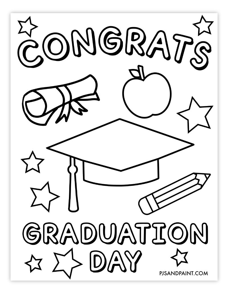 Free Printable Graduation Coloring Page