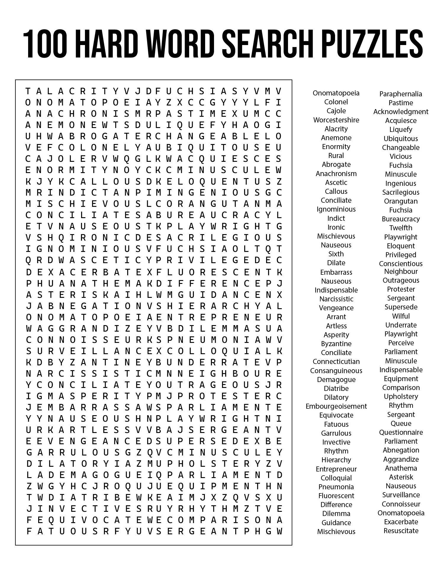 Free Printable Hard Word Search Puzzles Printables For Everyone