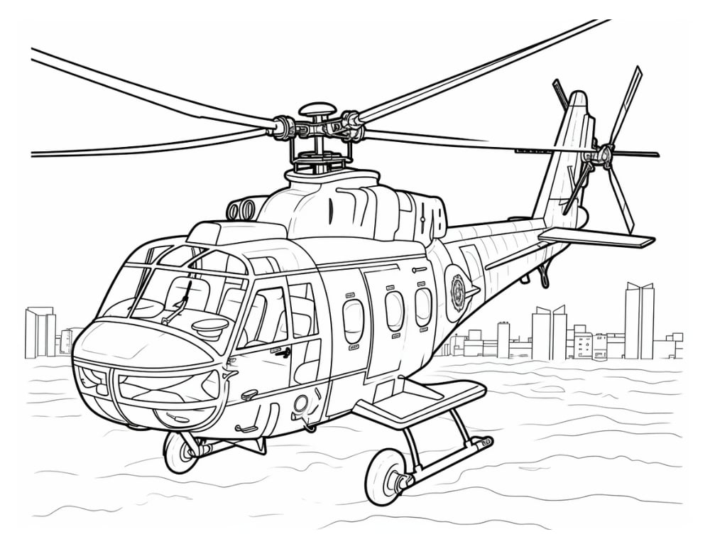 Free Printable Helicopter Coloring Pages