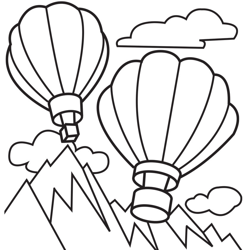 coloring pages of hot air balloons
