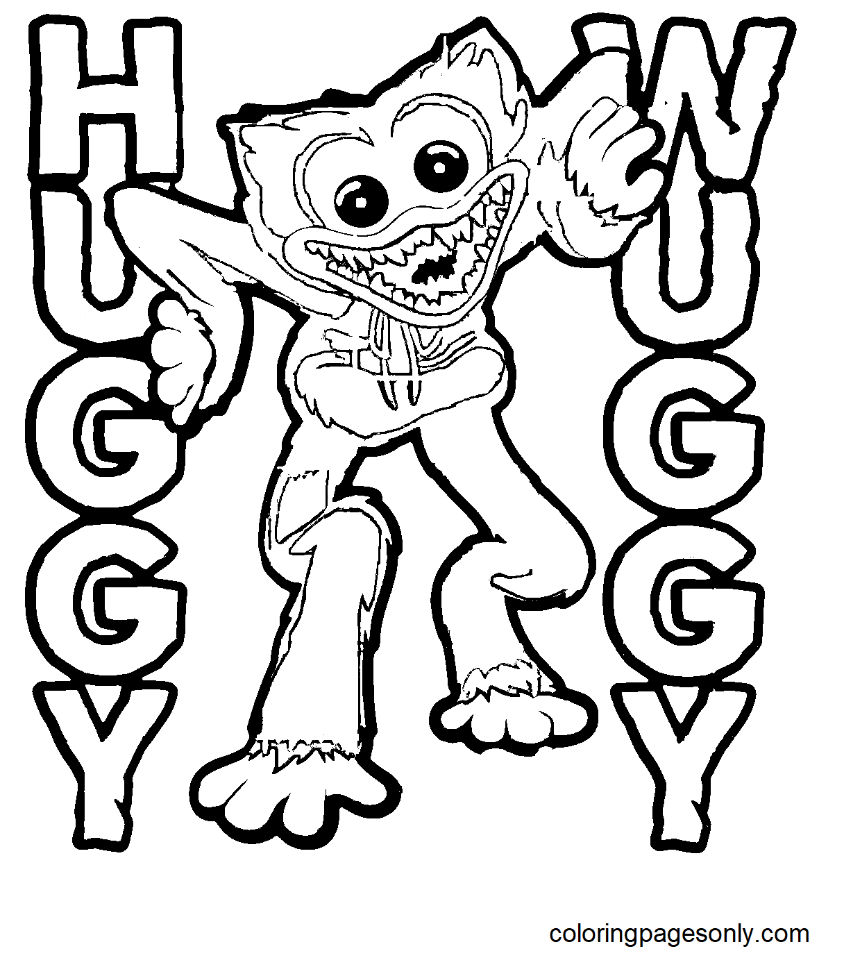 huggy wuggy coloring page