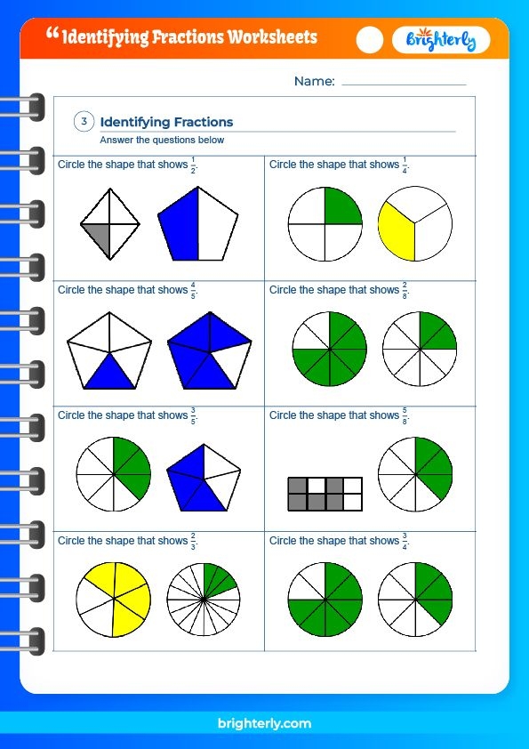 FREE Printable Identifying Fractions Worksheets PDFs Brighterly FREE Printable Identifying Fractions Worksheets PDFs Brighterly