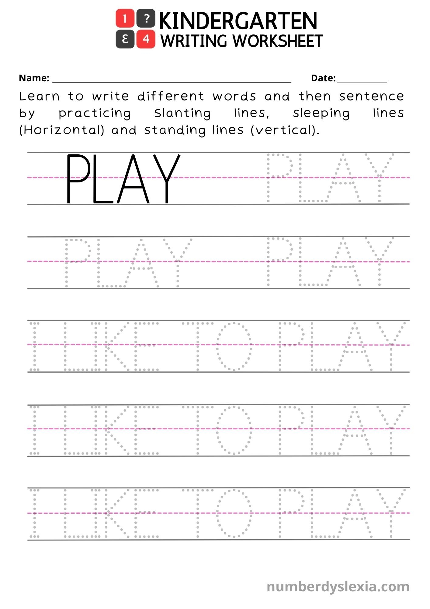 Free Printable Kindergarten Writing Worksheets PDF Number Dyslexia Free Printable Kindergarten Writing Worksheets PDF Number Dyslexia