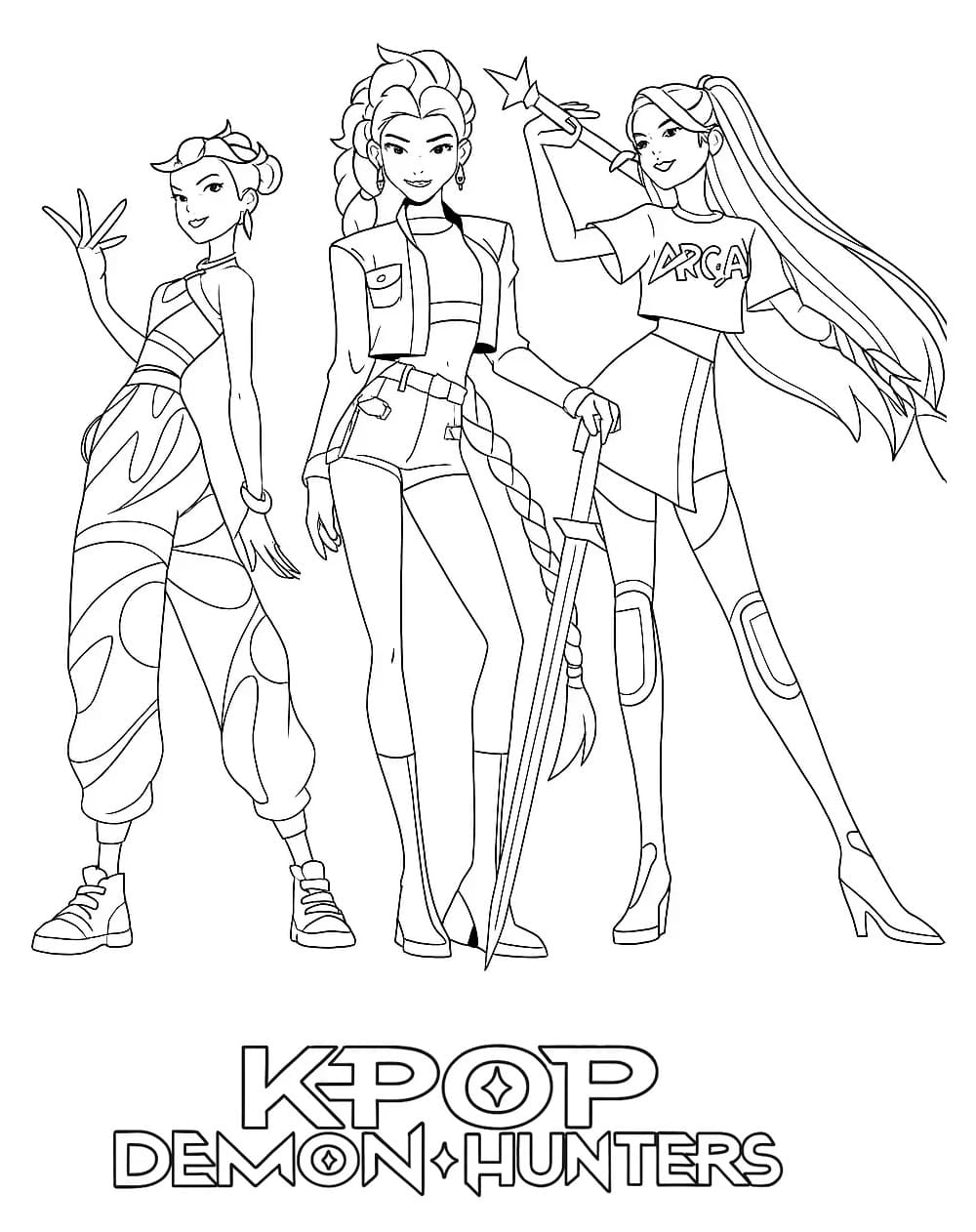 Free Printable Kpop Demon Hunters Coloring Page Download Print Or 